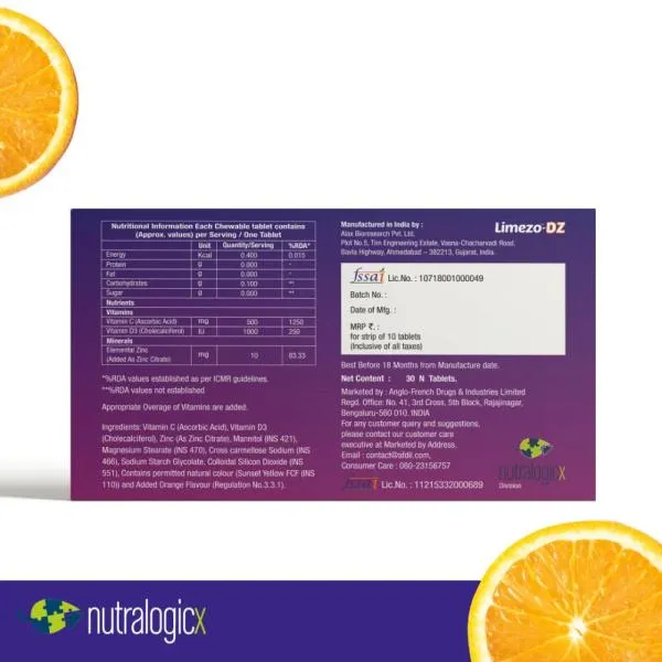 Limezo-DZ with vitamin C, D and Zinc